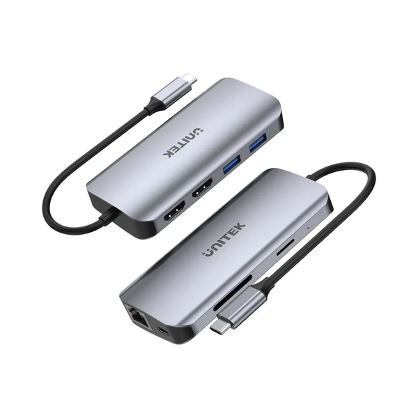 Unitek 8-in-1 Usb Type-C Dual Hdmi Port Replicator and 100w Pd Charging
