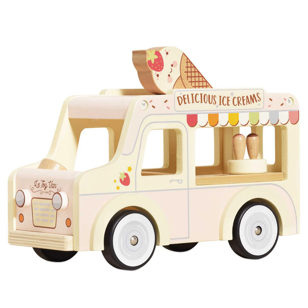 Le Toy Van - Wooden Ice Cream Van Pretend Play Set for Kids