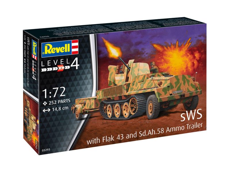 Revell 1/72 SWS with Flak43 and Sd.Ah58 Ammo Trailer Plastic Model Kit