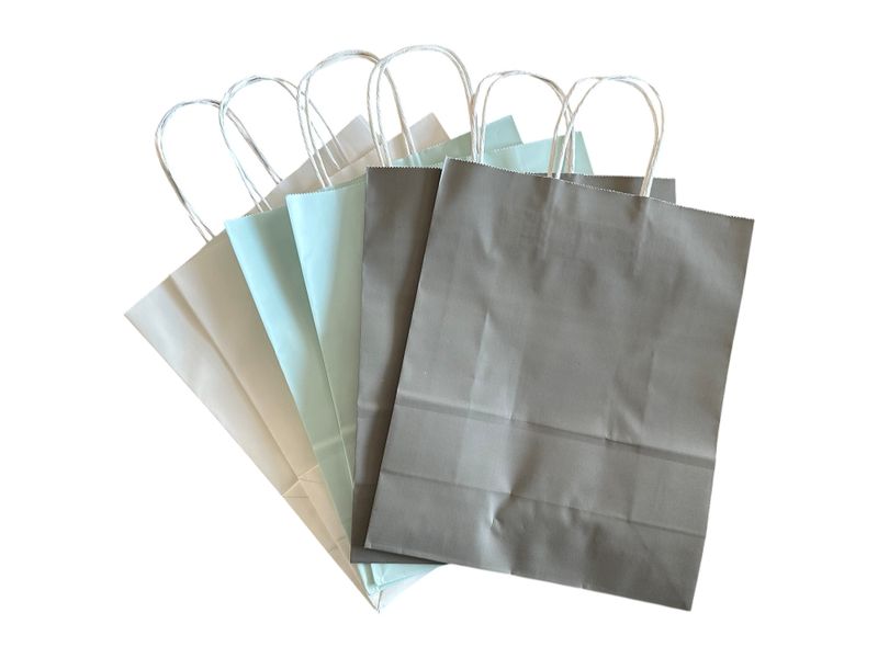 30-Pack Gift Bags (M) - Grey, Mint &amp; White, 32 × 26 × 12 cm