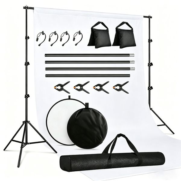Photography Backdrop Stand Kit Adjustable Metal Photo Background Support