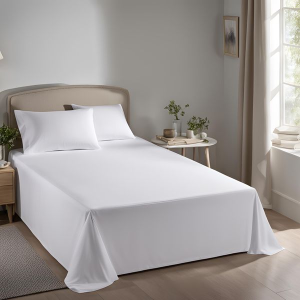 Rey's Fine Linen - Egyptian Collection Optical White Flat Sheet 30 Piece