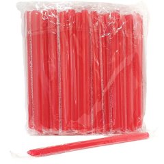 Plastic Straws 12mm Thick - Red