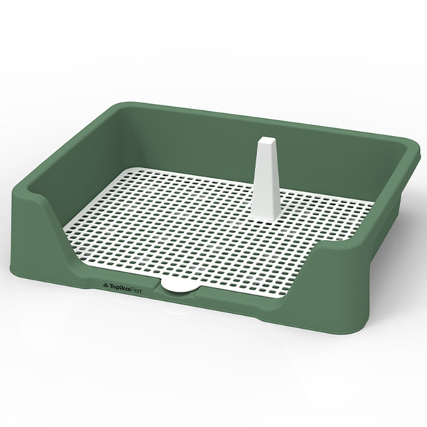 TopikaPet - Indoor Dog Toilet Large 50x39x12cm with 3-Sided Fence, Green
