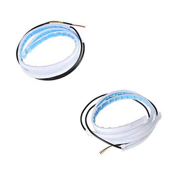 Vehicle Sequential DRL LED Strip Light Flexible White &amp; Amber 30CM