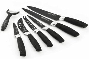 Royalty Line Non-Stick Coating Knife Set 7 Piece - Black