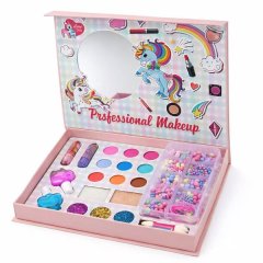 Professional Unicorn Kids Makeup Kit - 3-in-1 Beauty &amp; DIY Jewelry Set