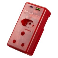 Switched High Surge Multi Adapter Plug with Type C &amp; USB | 2-Way Plug