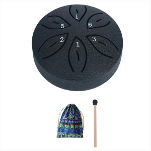 Steel Tongue Drum Rain Drum For Outside 6 Notes 3 Inches Dark Green
