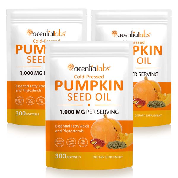 Acentiallabs Pumpkin Seed Oil Softgels 300P - 3 Pack
