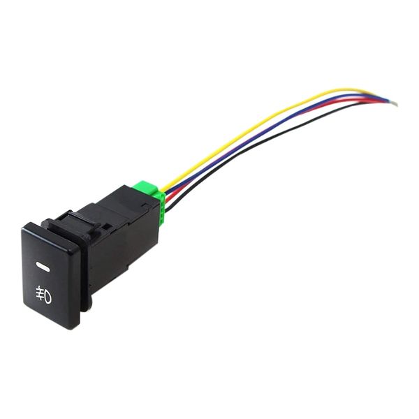 4-Pole 12V Push Button Switch with LED Lights for Fog Lights(33x22mm)