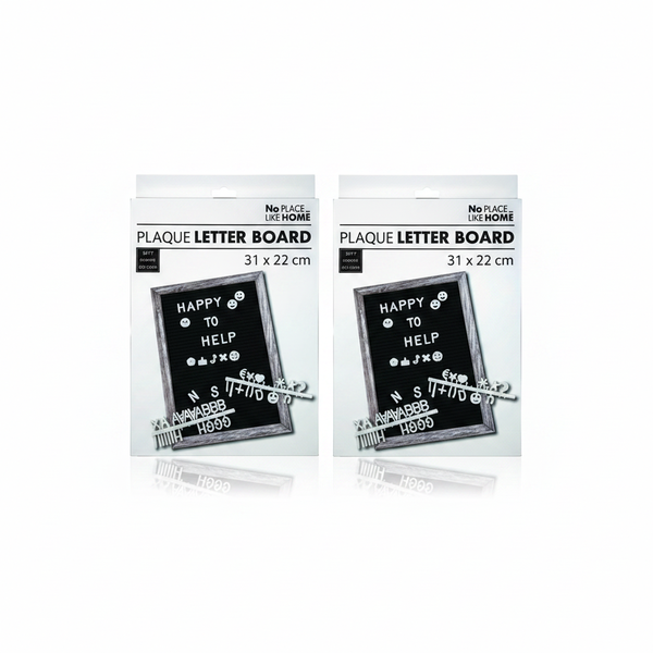 No Place Like Home Letter Board 31x22cm with 4 Sheets of Letters - 2 Pack