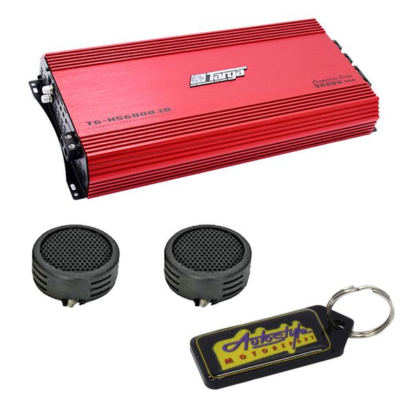 Targa Hitman Series 9000w Monoblock Amplifier &amp; Evo Tweeters &amp; Keyring
