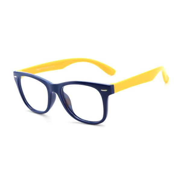 Dark Blue and Yellow Kids Blue Light Blocking Glasses