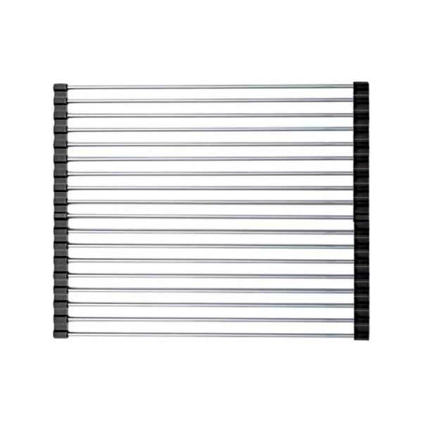Large Drain Rack Roll Up Rack Heat-Resistant Dish Drainer - Black