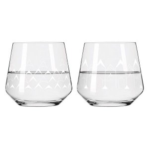 Ritzenhoff Crystal Dessert Glass Delights Series 420ml Triangles Set of 2