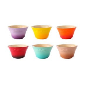 Set of 6 Colourful Ceramic Dessert yogurt Bowl Microwave &amp; Dishwasher Safe