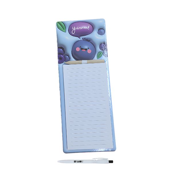 Assorted Cute Puffy Fruits Styles Fridge Magnet NotePad With ReVibe Pen