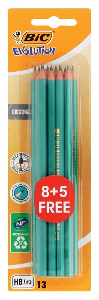 BIC Ecolutions Evolution 650 HB Pencils (Blister of 8+5) Chew resistant