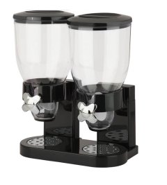 1000gms Double Barrel Cereal Dispenser with Portion Control - Silver
