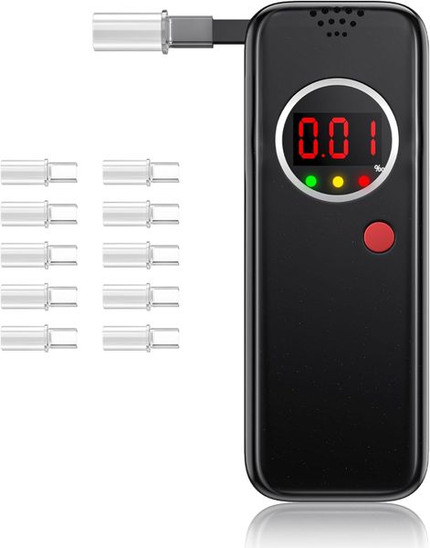 SHIJOOE Professional Alcohol Tester - Includes 12 Mouthpieces