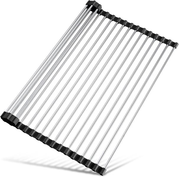 Stainless Steel Over the Sink Roll Up Drying Rack