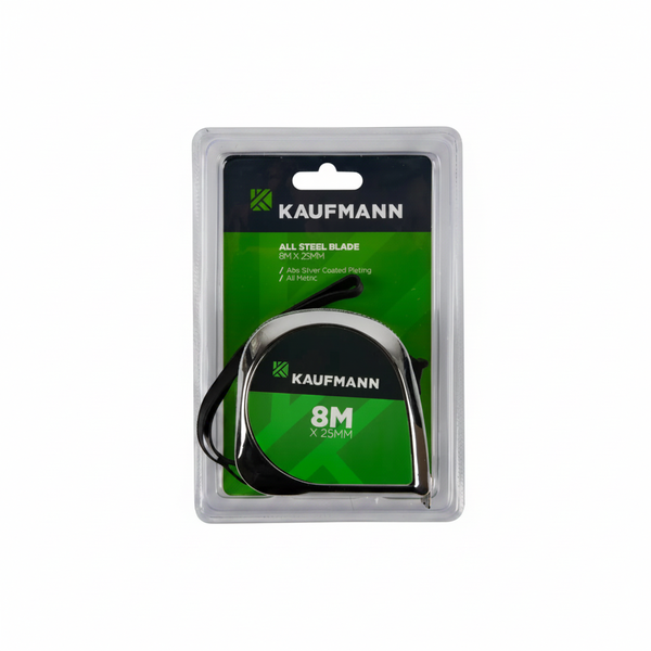 Kaufmann 8m Steel Tape Measure - 25mm Wide, Durable &amp; Flexible