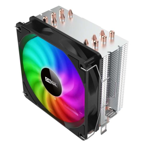 GSCool G-600 6 x 6mm Heat Pipe Heatsink 12cm LED RGB Coorful CPU Fan