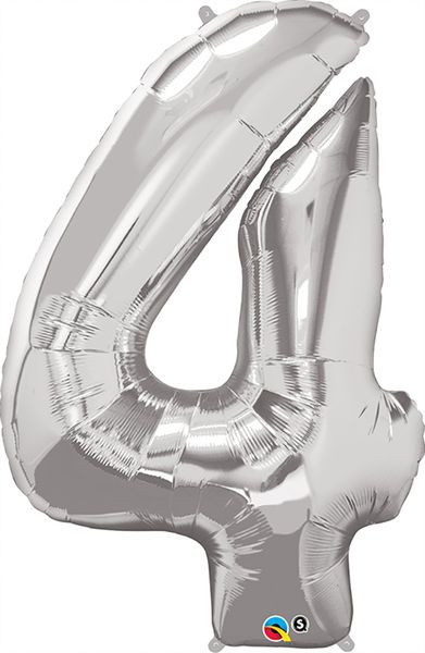 34inch Foil Balloon Number 4 Silver