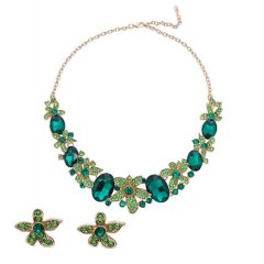 Vintage Flower Necklace and Earrings Set