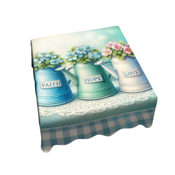 Mint Green Kettles Square Tablecloth