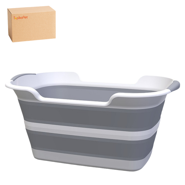 Topika Collapsable Pet Bathtub with Drain Plug, Upgraded Dog BathTub