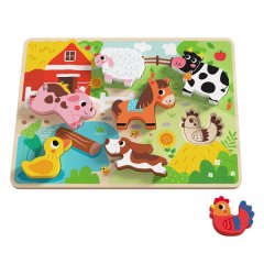 TookyToy Wooden Chunky Farm Animals Puzzle