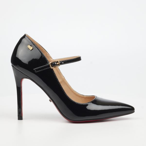 Miss Black Lola 62 Women Faux Patent Heel Courts - Black