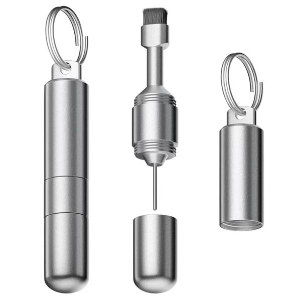 Multi-Function Keychain Tool: Phone Card Pin + Screen Brush Portable