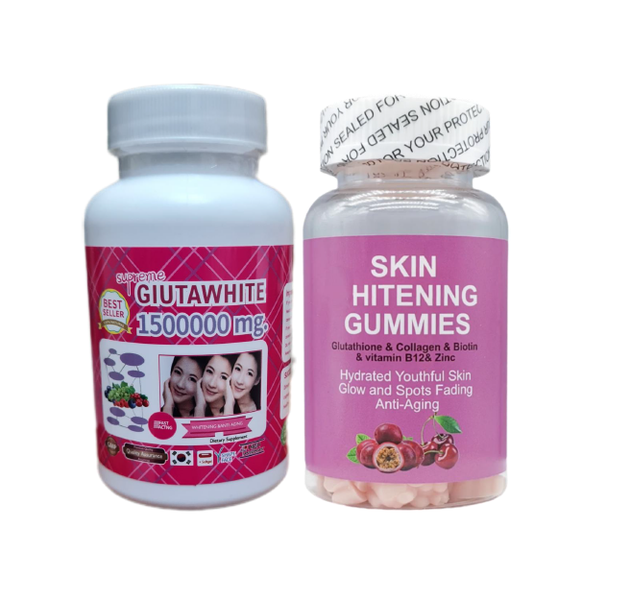 30 X Supreme GlutaWhite 1500000mg Soft Gel &amp; 60 X Skin Anti-Aging Gummies
