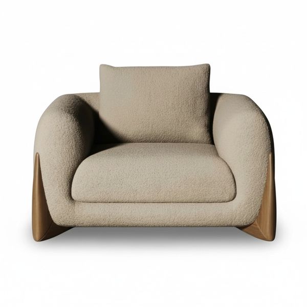 Polada Occasional Chair Modern Bouclé Fabric Accent Chair
