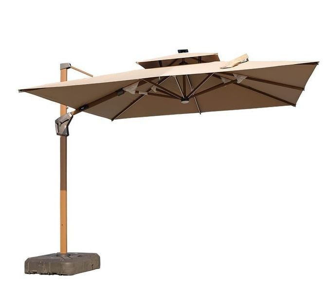 3m Cantilever Patio Umbrella with UV-Resistant Ventilated Canopy &amp; Base