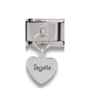Heart Inspire Dangle Italian 9mm Charm