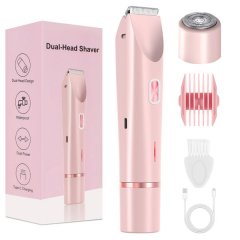 Electric Women Hair Trimmer 2-in-1 Waterproof Cordless Pink Grooming Tool