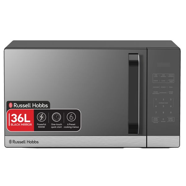 Russell Hobbs Black Mirror Solo Microwave - 36L