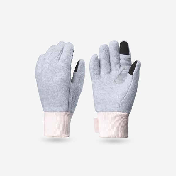 Quechua Kids' Fleece Hiking Gloves - Sh500 - Pink &amp; Grey