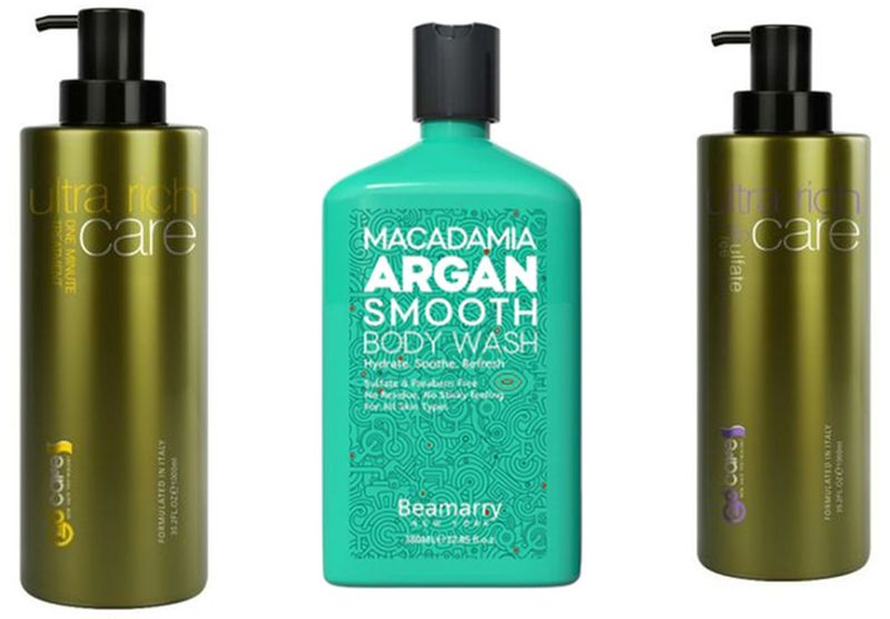 Sulfate Free Shampoo,One Minute Treatment Conditioner 1Land Body Wash 380ML