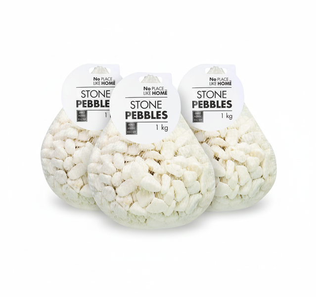 No Place Like Home 1kg White Decorative River Stones for Gardening - 2 Pack