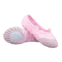 DHAO-Girls Pink Canvas Dance Slipper Ballet Gymnastics Yoga Shoes