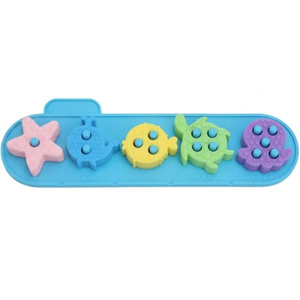 Bestby-16PCS Ocean Animal Silicone Baby Stacking Blocks,Ages 1-3,Numbers1-5