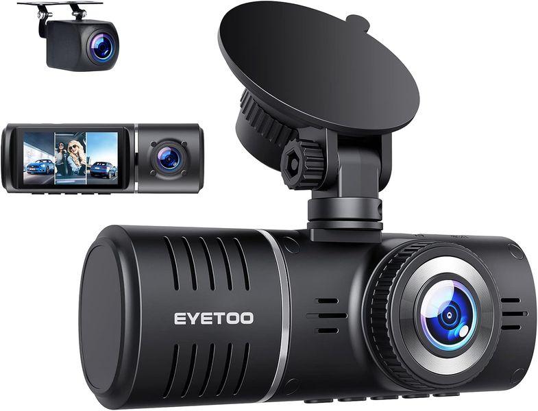 3-Channel 1080P Dash Cam 2.45" IR Night Vision &amp; WDR