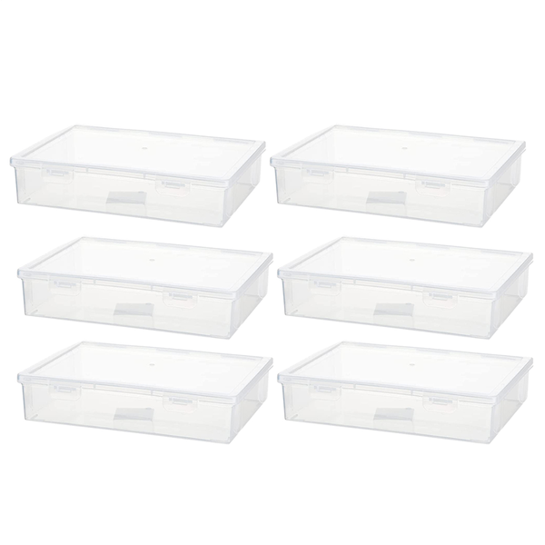 11In x 8In x 2In Storage Box with Lid Multipurpose Craft Organizer