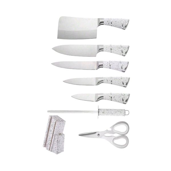 8-Piece Kitchen Chef's Knife Set - White