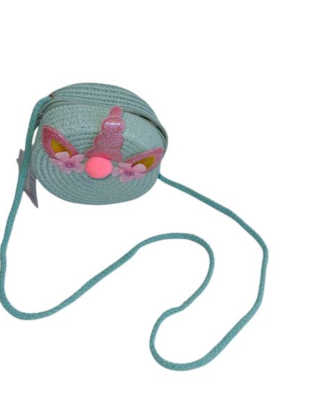 Enchanting Unicorn Woven Crossbody Bag for Kids - Mint Green